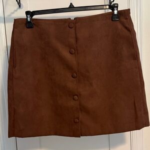 J. Crew Factory Faux-Suede Button-Front Women's Skirt